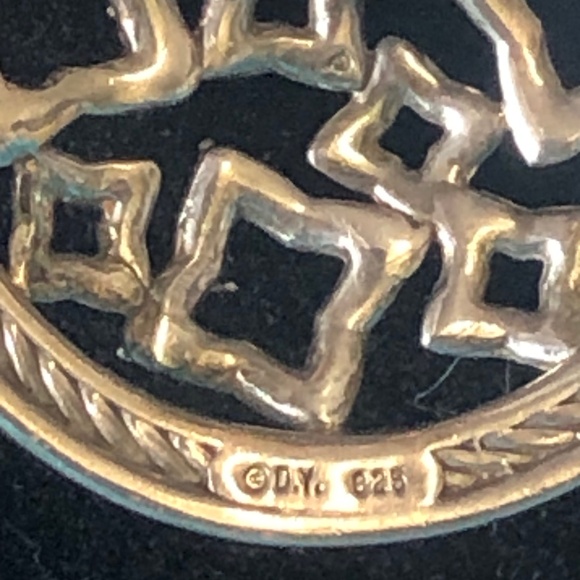 Rare David Yurman Tapestry Quatrefoil 925 Sterling and Diamond Necklace - Picture 6 of 9